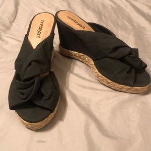 Lane Bryant Black Wedge Heel Sandal - Size 12